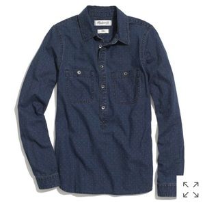 Madewell chambray pindot popover (Size: M)